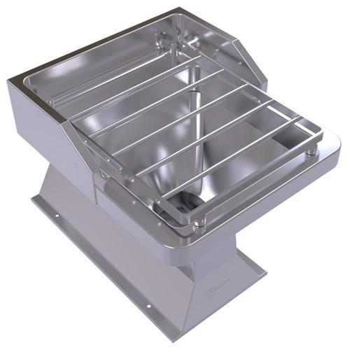 thumbnail image of Stainless Steel P Trap Bottom Inlet Slophopper Floor Style With Grate 150001