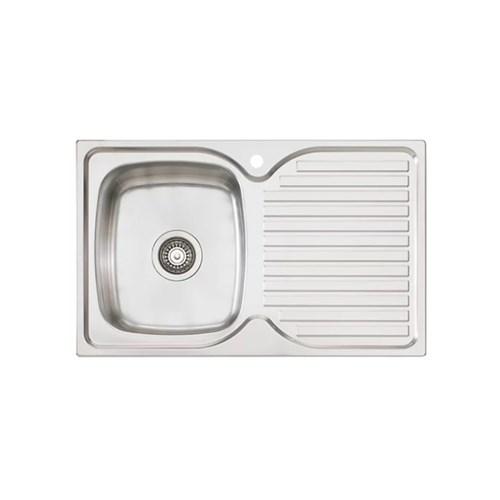 Harmony Single Bowl Left Hand Inset Sink 780 One Taphole Stainless Steel