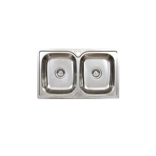 Seima Acero 005 Double Bowl Overmount Sink One Taphole Stainless Steel 191584