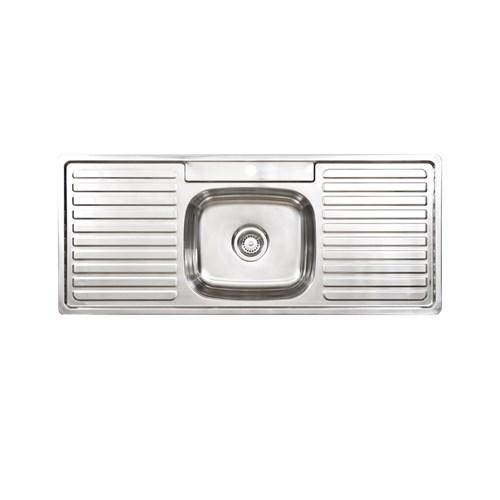 Seima Acero Single Centre Bowl Overmount Left And Right Hand Drain Sink 1200 One Taphole Stainless Steel 191603