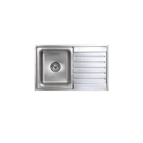 Seima Kubic 100 Single End Bowl Overmount Left Hand Drain Sink 800 One Taphole Stainless Steel 191639