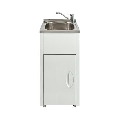 thumbnail image of Seima Tilos 470 Skinny Laundry Trough And Cabinet 45 Litre 2 Taphole 191708