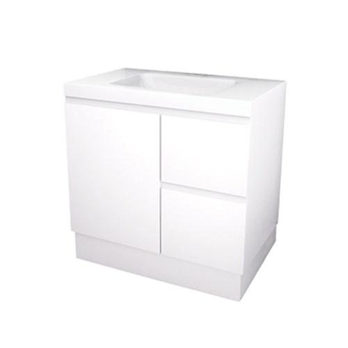 Everhard Nugleam Polymarble Top Vanity Unit 750mm 1 Taphole Right Hand Drawers 77000