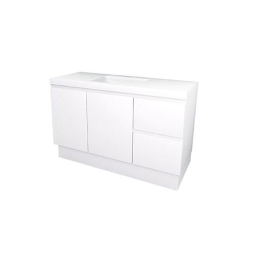 thumbnail image of Everhard Nugleam Polymarble Top Vanity Unit 1200mm 1 Taphole Right Hand Drawers 77006