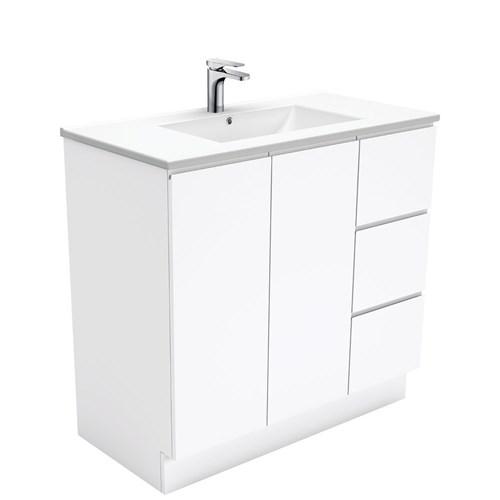 Fienza Dolce Fingerpull Vanity On Kickboard 900mm Gloss White TCL90CR