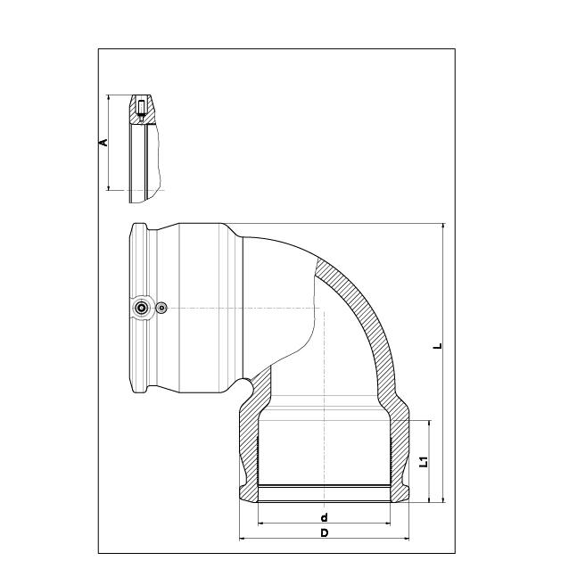 HDPE Electrofusion F&F Elbow PN16 250mm x 45 Degree