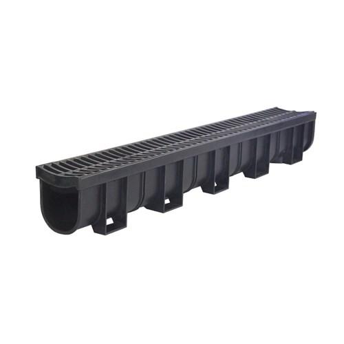 EasyDRAIN Standard Channel & Polymer Grate Black 3 Meters 83390