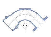 Ductile Iron High Pressure Blue PVC Bend Socket x Flange 150mm x 90<