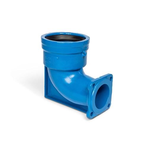 Ductile Iron High Pressure Blue PVC Hydrant Bend 150mm Socket x 100mm Flange BTO