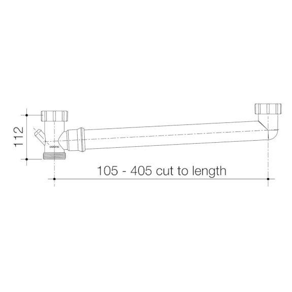 Caroma Double Bowl Connector With Nib 50mm x 405mm Long 104109