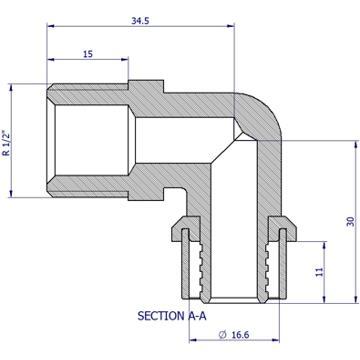 Pro-Fit Male Bend 18mm x 15Mi P581815