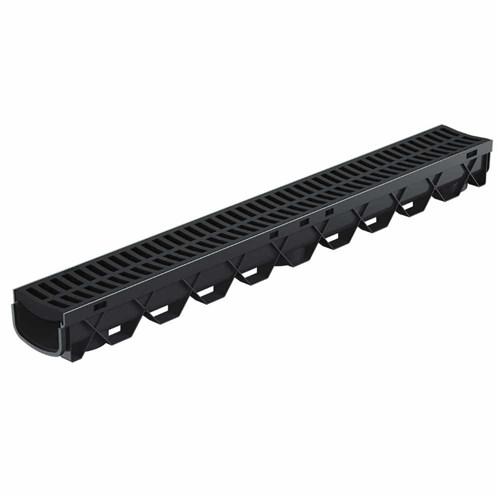 Reln Rain Mate Slimline Channel Black Grate 1 Metre