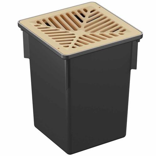 PVC Rain Pit & Sand Stone PVC Grate 250mm Square