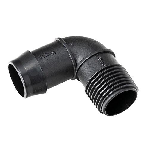 Retic Low Density Poly Barbed Male Connector Elbow 19mm x 15mm MI