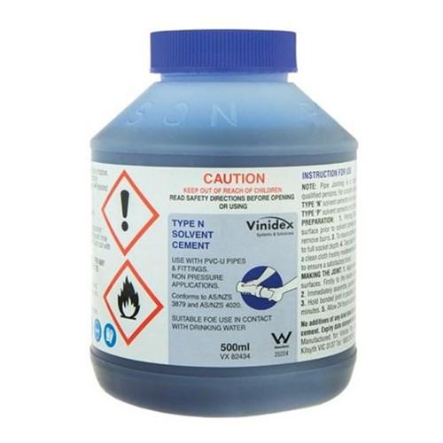 Vinidex Type-N PVC Non Pressure Solvent Cement Blue 1 Litre 82436