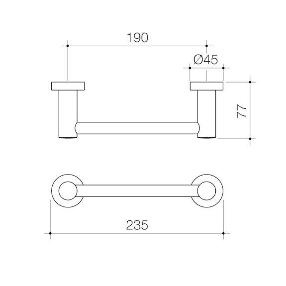 Caroma Cosmo Metal Hand Towel Rail 200mm Chrome 308128C