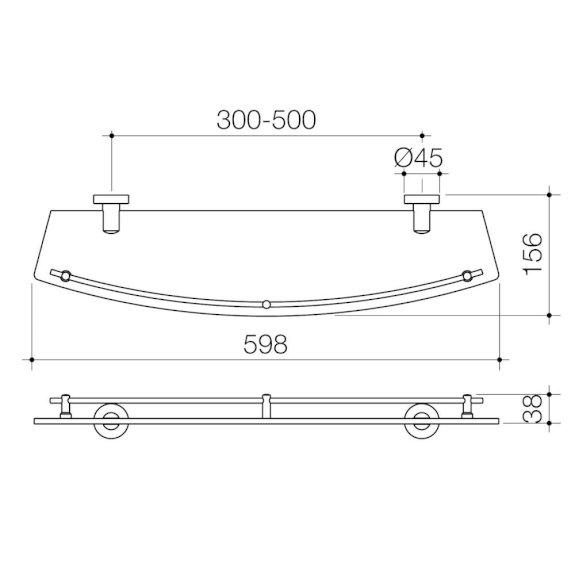 Caroma Cosmo Glass Shelf Chrome 305003C