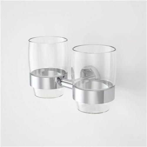 Caroma Cosmo Metal Double Tumbler Holder Chrome 305101C