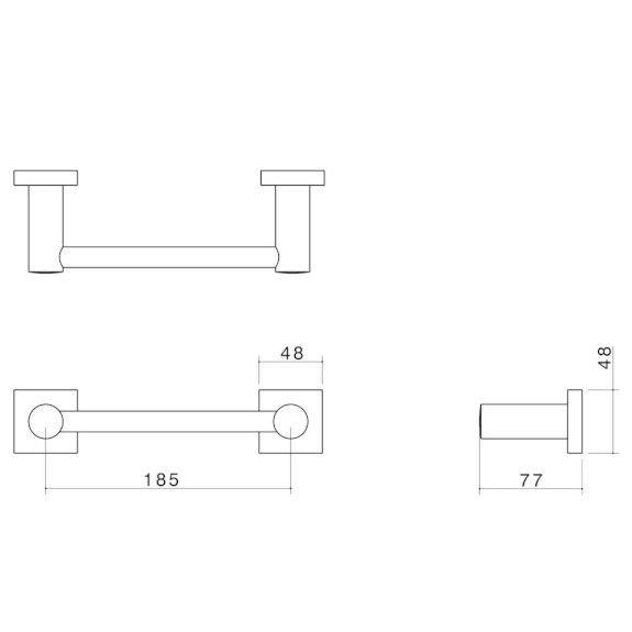 Dorf Enix Hand Towel Rail 300mm Chrome 2293.04