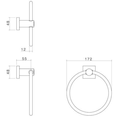 Dorf Enix Hand Towel Ring Chrome 2295.04