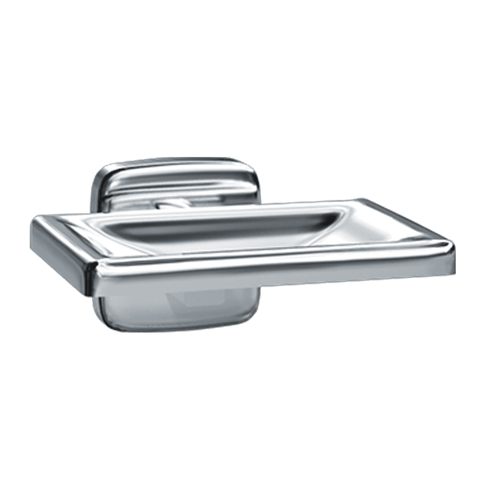 JD Macdonald Commercial Wall Mounted Soap Dish With Drain Holes Bright Stainless Steel 10 - 7320 - B