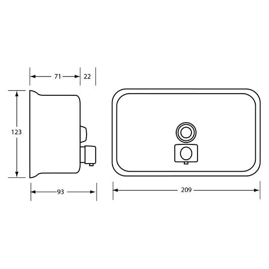 JD Macdonald Commercial Horizontal Surface Mounted Liquid Soap Dispenser 1.18 Litre Stainless Steel