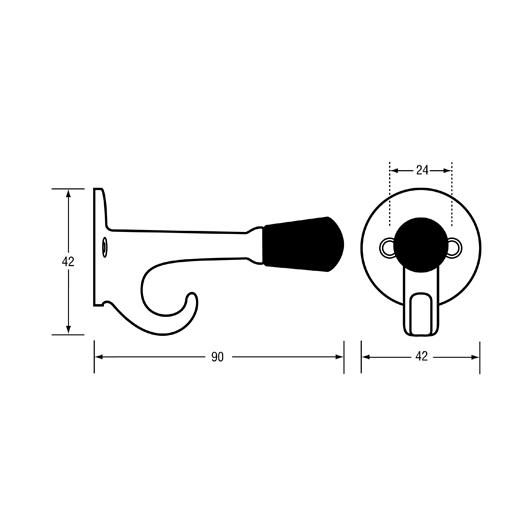 Metlam 102 Coat Hook Satin Chrome 102_Hook_SCP