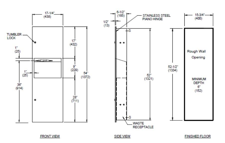 Stainless Steel Rec Paper Towel Dispenser And Bin 10-6462