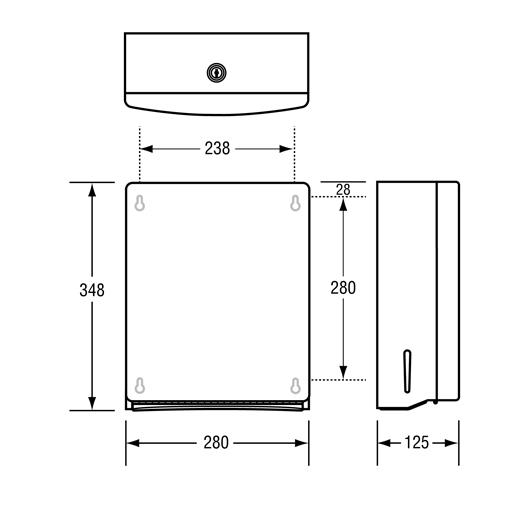 JD Macdonald Commercial Wall Mounted Paper Towel Dispenser Satin Stainless Steel