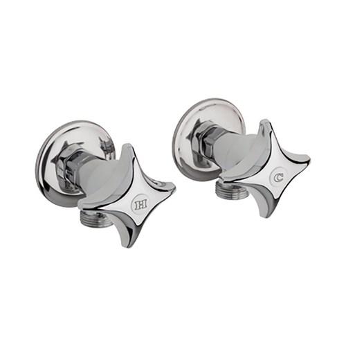 thumbnail image of Alder Rio Pair Washing Machine Stops With Handles & Buttons Chrome 1309