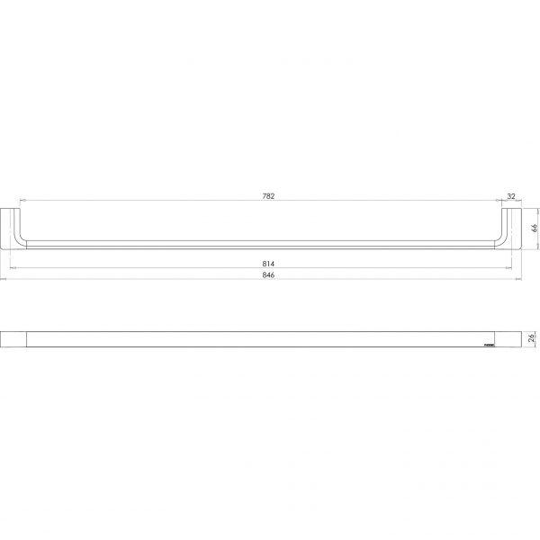 Phoenix Gloss Single Towel Rail 800 Chrome GS802