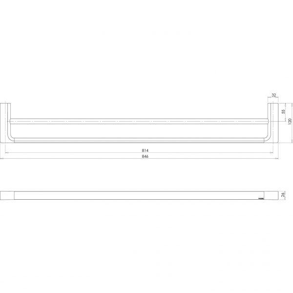 Phoenix Gloss Double Towel Rail 800 Chrome GS811