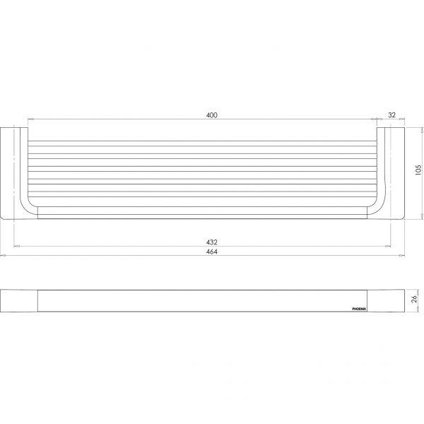 Phoenix Gloss Shower Shelf Chrome GS896