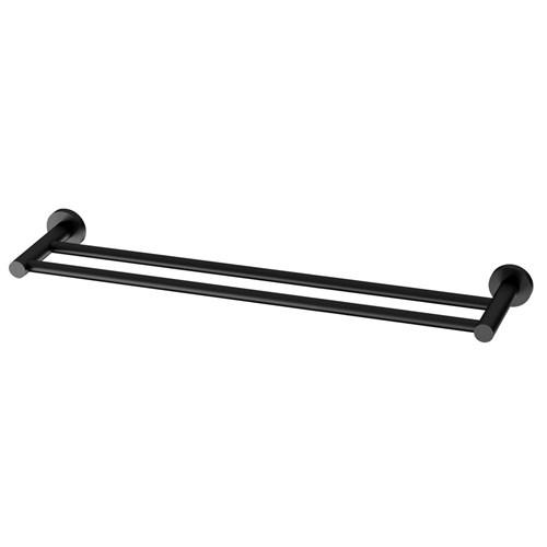 Phoenix Radii Double Towel Rail Round 600 Matte Black RA813