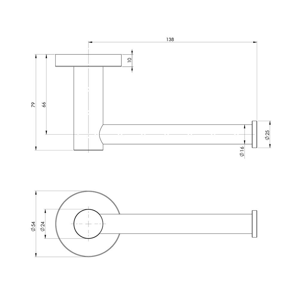 Phoenix Radii Single Toilet Roll Holder Round Chrome RA892