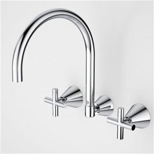 Caroma Coolibah Cross Wall Sink Set Chrome 90301