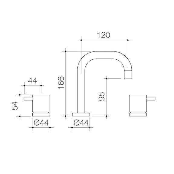 Caroma Luna Lever Basin Set Chrome 90334C5A