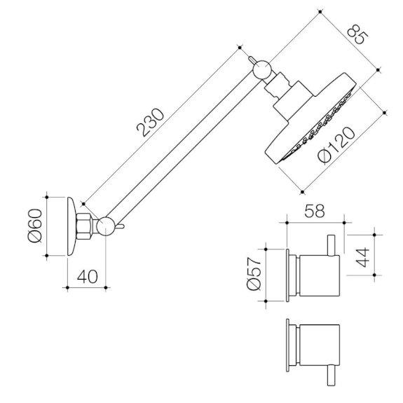 Caroma Luna Lever Shower Set Chrome 90332C3A