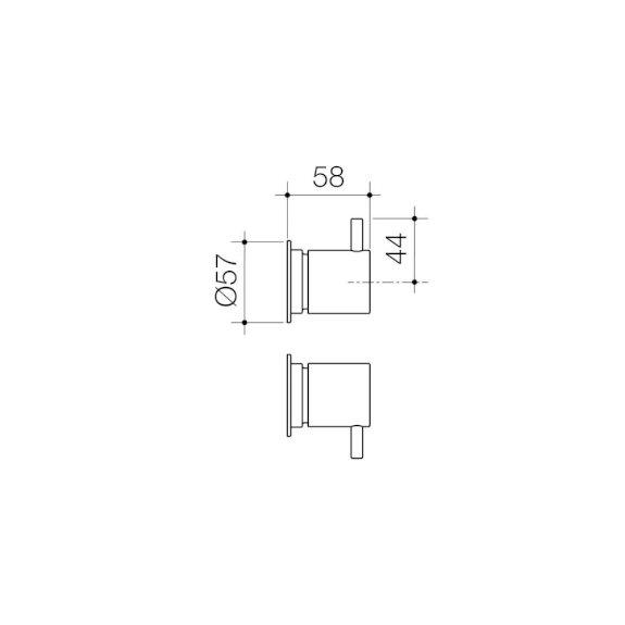 Caroma Luna Lever Wall Top Assemblies Chrome 90332