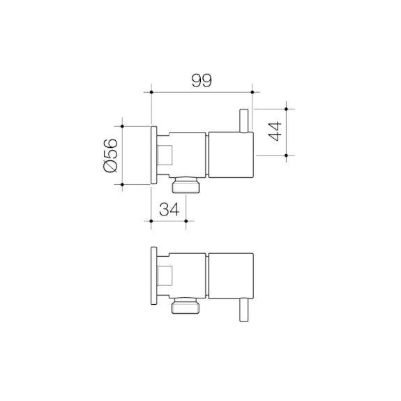 Caroma Luna Lever Washing Machine Stops Chrome 90336C