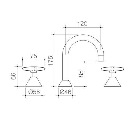 Caroma Elegance II Cross Basin Set Chrome 631171C5A