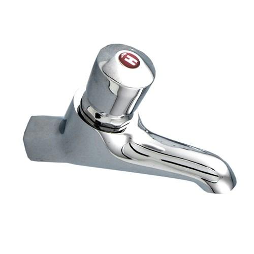 thumbnail image of Galvin Engineering Chrome Plated Ezy Push Button Deluxe Bib Tap Hot 35428