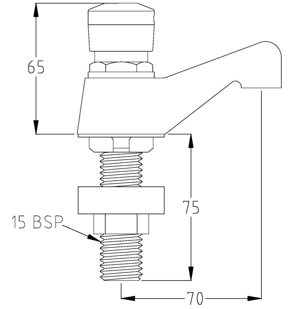 Galvin Engineering Chrome Plated Ezy Push Button Pillar Tap Cold 35477