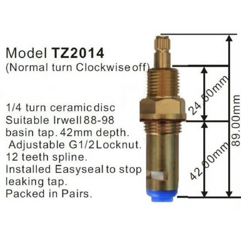 Easytap 1/4 Turn Irw98 Wall Spindle Brass TZ2013