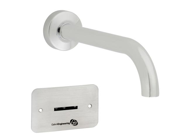 thumbnail image of GE Flowmatic Concealed Sensor Asembly With Face Plate & CliniLever Fixed Wall Outlet 225mm Stainless Steel TZ-FLOWTAPC225