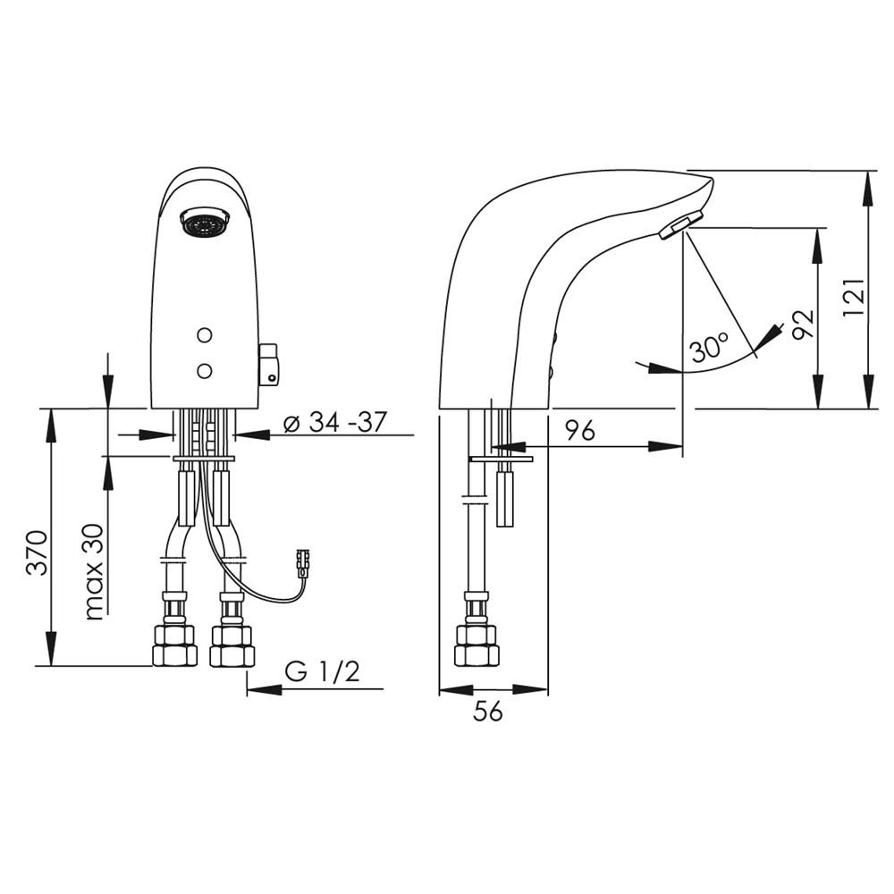 Enware Viva Sensor Tap 120mm Mains 6Star ENM6120