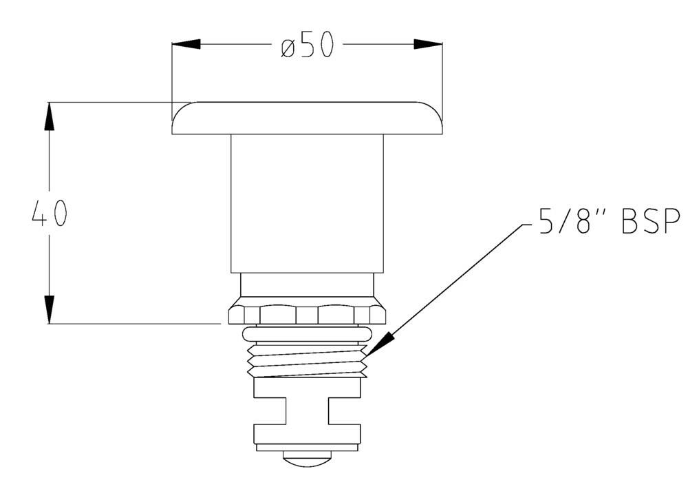 GE Ezy-Push Foot Valve Top Assembly With Handle Chrome 361469