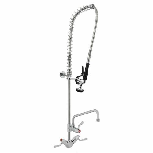 3Monkeez Dual Bench Mount Pre Rinse Unit With 12" Pot Filler Stainless Steel T-3M53058