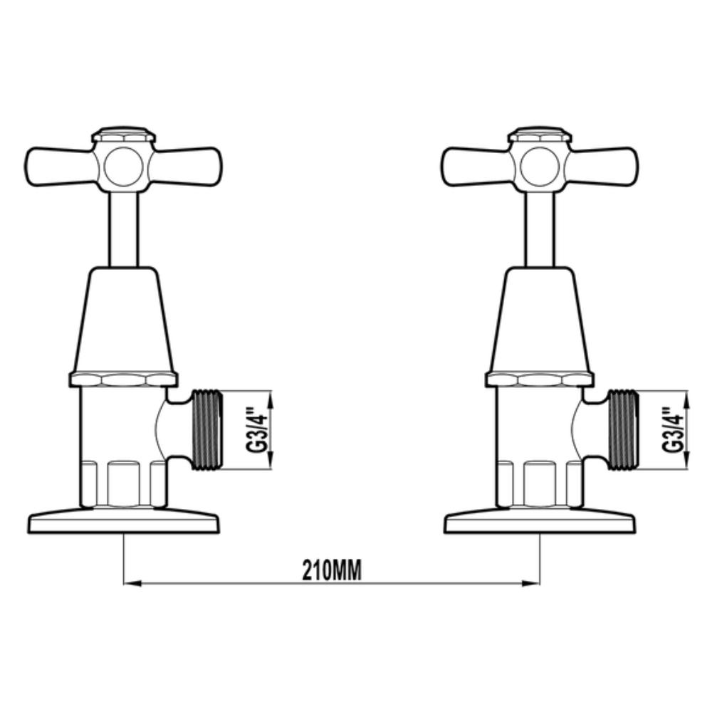 Harmony Latilla Washing Machine Taps Chrome 23045