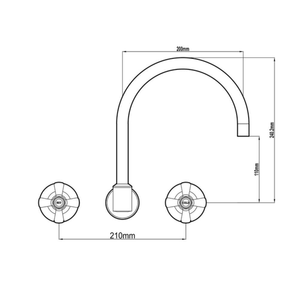 Harmony Latilla Swivel Wall Sink Set Chrome 23055